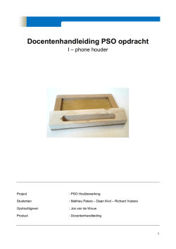 Docentenhandleiding PSO opdracht