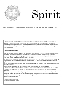 Spirit voorjaar 2012 - RK Parochie de Vier Evangelisten