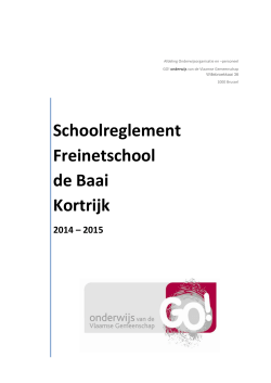 Schoolreglement 2014 - Freinetschool De Baai