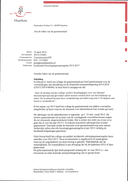 brief van het college d.d. 16 april 2014 inzake incidentele