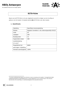 ECTS-fiche - Stedelijk Onderwijs