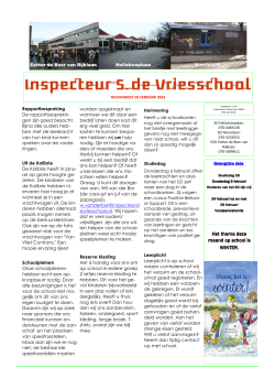 Februari 2014 - Inspecteur S. de Vriesschool