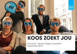 Koos service design consultant vacature