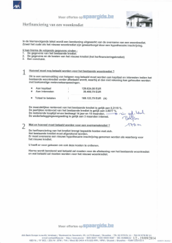 Herﬁnanciering van een woonkrediet