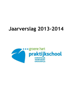 Jaarverslag Praktijkschool 2013-2014