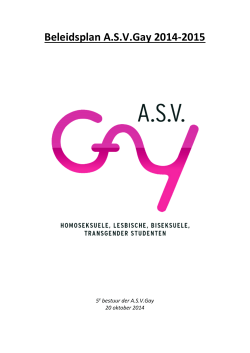 Beleidsplan A.S.V.Gay 2014-2015
