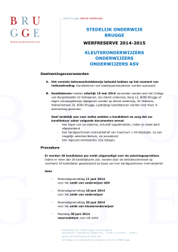 Vacatures 2014-2015 - stedelijk onderwijs Brugge