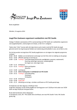 Jeugd Plan Zwaluwen organiseert voetbalclinic met PEC