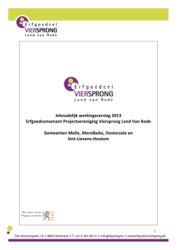 jaarverslag 2013 - Erfgoedcel Viersprong