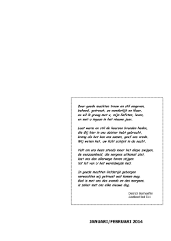 JANUARI/FEBRUARI 2014 - Protestantse Gemeente te Huissen