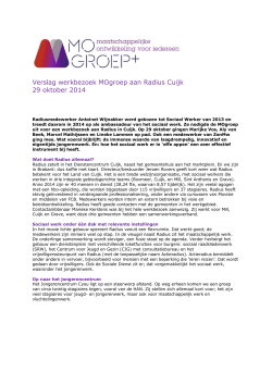 Verslag werkbezoek MOgroep aan Radius Cuijk 29 oktober 2014