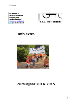 Info extra cursusjaar 2014-2015