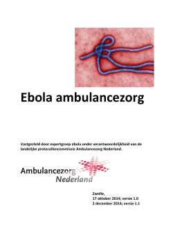 Ebola ambulancezorg - Ambulancezorg Nederland