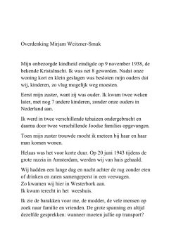 Mirjam Weitzner-Smuk - Herinneringscentrum Kamp Westerbork