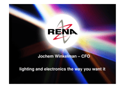 lighting and electronics the way you want it Jochem