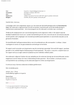 inspectierapport GGD voorschool De Kraal 2014