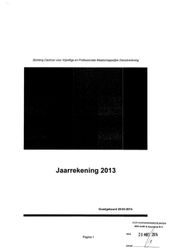 Jaarrekening 2013 - Centrum voor Dienstverlening