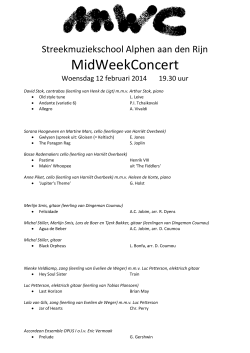 MidWeekConcert - Muziekschool Alphen aan den Rijn