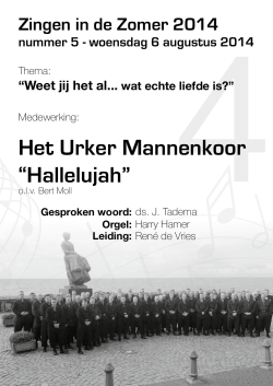 Het Urker Mannenkoor “Hallelujah” - Zingen in de Zomer