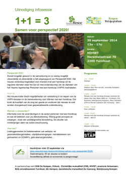 Uitnodiging infosessie Samen voor perspectief 2020!