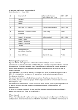 Programma Orgelconcert Wietse Meinardi Grote Kerk Emmen – 11