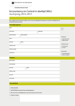 Inschrijfformulier Master Control in Deeltijd 2014-2015