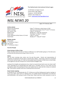 NISL NEWS 20 - The Netherlands International School Lagos