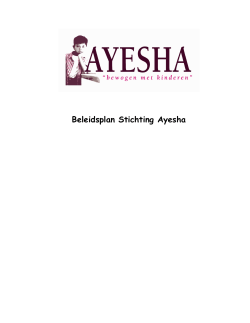 Beleidsplan Stichting Ayesha