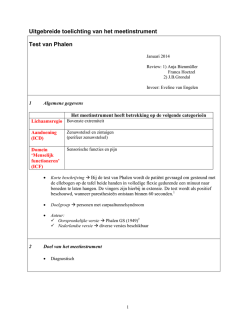 Uitgebreide toelichting van het meetinstrument Test van Phalen