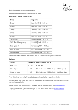 Informatiebrief en algemene regels van dansschool La Di Dans