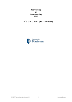 Jaarrekening 2013 Blaricum 2014-19