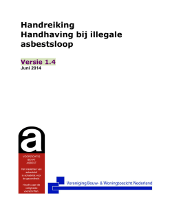 Handreiking Handhaving bij illegale asbestsloop