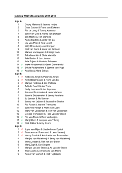 Indeling WINTER competitie 2014-2015 - NBB