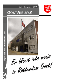 Juli – September 2014 - Leger des Heils | Rotterdam Oost