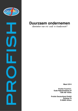 Duurzaam ondernemen: Genieten van vis ook in de toekomst!