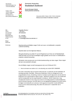 7. Beantwoording schriftelijke vragen PvdA, d.d. 1 juli 2014 inzake