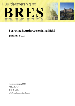 Begroting huurdersvereniging BRES Januari 2014