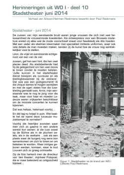Herinneringen uit WO I - deel 10 Stadstheater juni 2014