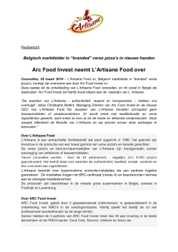 PB overname Arc Food Invest