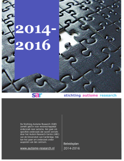 STICHTING SAR PLAN V03 - Stichting Autisme Research