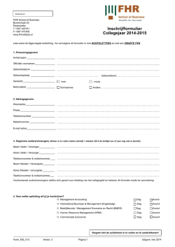 Inschrijfformulier Collegejaar 2014-2015