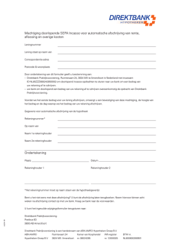 DPV Machtigingsformulier Doorlopende SEPA