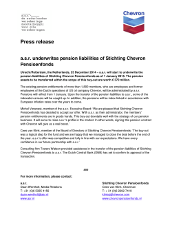 Press Release asr Chevron Pensioenfonds