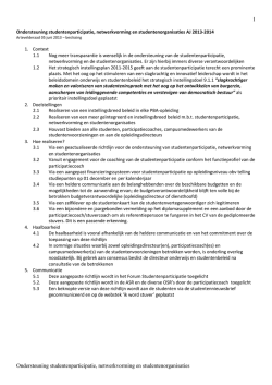 Ondersteuning studentenparticipatie 2014-2015