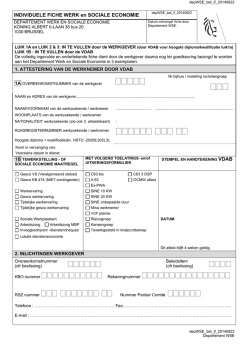 INDIVIDUELE FICHE WERK en SOCIALE ECONOMIE
