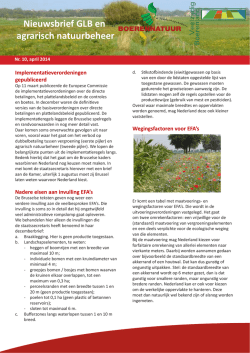 Nieuwsbrief GLB en ANB april 2014