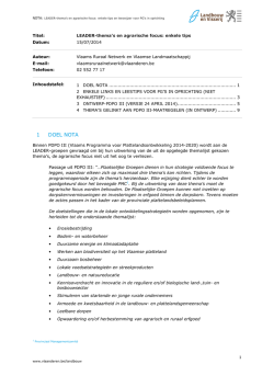 DOEL NOTA 1 - Vlaams Ruraal Netwerk