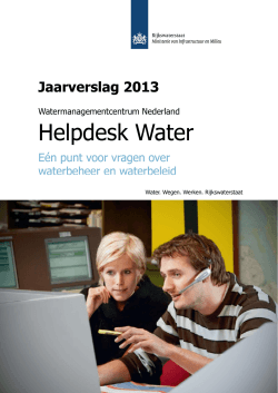 Jaarverslag 2013 - Helpdesk Water