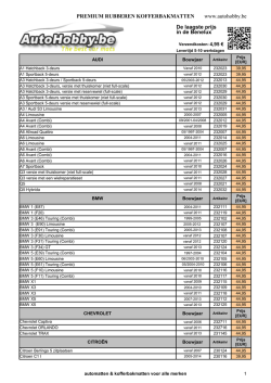 PREMIUM RUBBEREN KOFFERBAKMATTEN www.autohobby.be