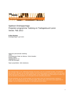 Sjabloon Eindrapportage Projecten programma Toetsing en